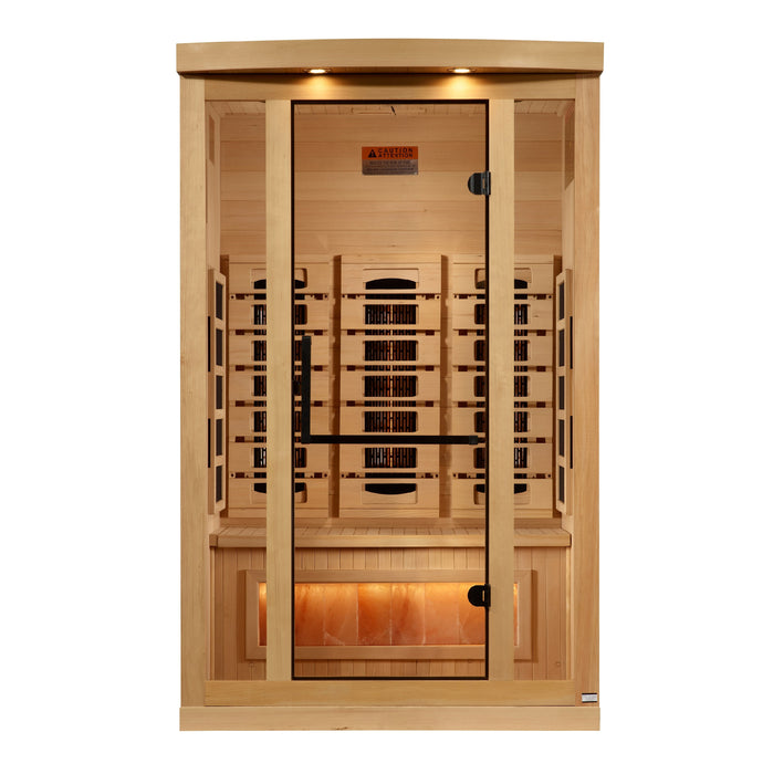 Golden Designs 2025 Model - "Reserve Edition" 2-Person Near Zero EMF Full Spectrum Infrared Indoor Sauna with Himalayan Salt Bar (GDI-8020-03)