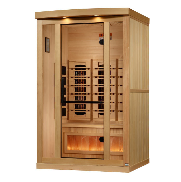 Golden Designs 2025 Model - "Reserve Edition" 2-Person Near Zero EMF Full Spectrum Infrared Indoor Sauna with Himalayan Salt Bar (GDI-8020-03)