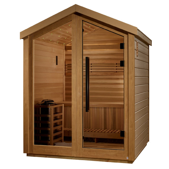 Golden Designs Savonlinna 3-Person Red Cedar Outdoor Traditional Sauna Kit | GDI-8503-01