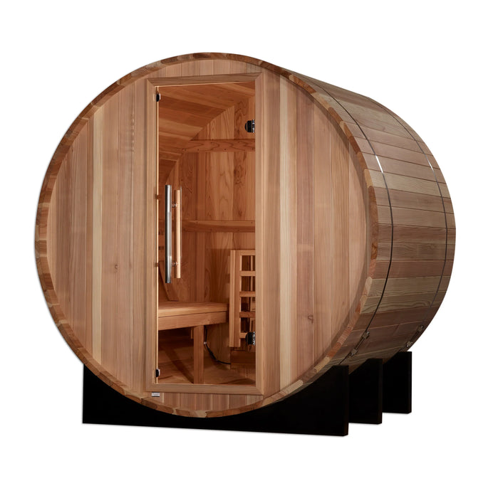 Golden Designs "St. Moritz" 2-Person Outdoor Barrel Steam Sauna in Pacific Cedar Wood (GDI-B002-01)