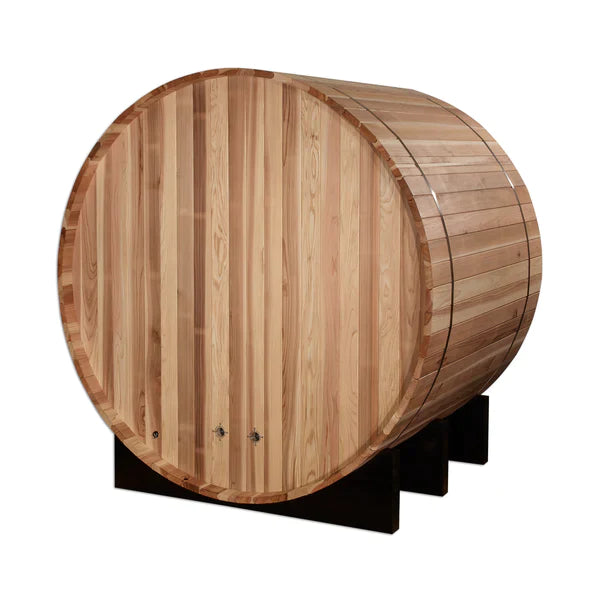 Golden Designs "St. Moritz" 2-Person Outdoor Barrel Steam Sauna in Pacific Cedar Wood (GDI-B002-01)