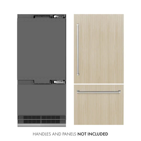 ZLINE Autograph Edition 36" 19.8 cu. ft. Built-In Bottom Freezer Refrigerator with Water Dispenser and Ice Maker with Graphite Gray Interior - Stainless Steel, White Matte, DuraSnow, and Accent Options