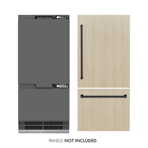 ZLINE Autograph Edition 36" 19.8 cu. ft. Built-In Bottom Freezer Refrigerator with Water Dispenser and Ice Maker with Graphite Gray Interior - Stainless Steel, White Matte, DuraSnow, and Accent Options