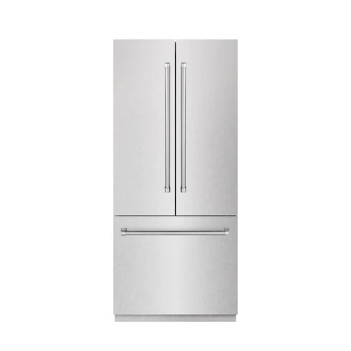 ZLINE Autograph Edition 36" 19.6 cu. ft. French Door Built-In Bottom Freezer Refrigerator with Water Dispenser and Ice Maker - Interior Color, Panel Color, and Accent Options
