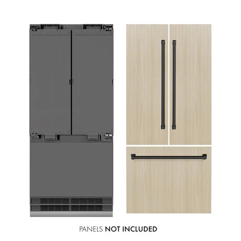 ZLINE Autograph Edition 36" 19.6 cu. ft. French Door Built-In Bottom Freezer Refrigerator with Water Dispenser and Ice Maker - Interior Color, Panel Color, and Accent Options