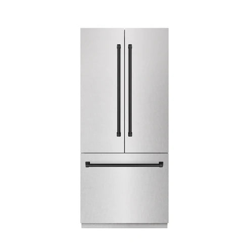 ZLINE Autograph Edition 36" 19.6 cu. ft. French Door Built-In Bottom Freezer Refrigerator with Water Dispenser and Ice Maker - Interior Color, Panel Color, and Accent Options