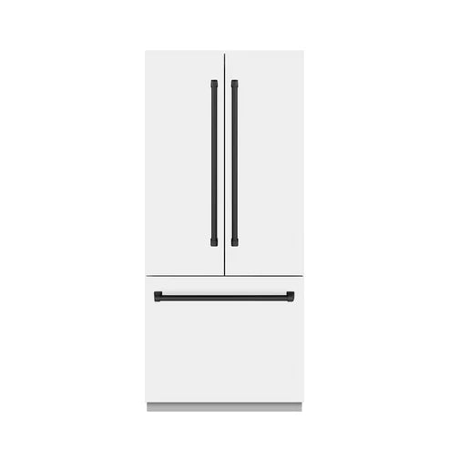 ZLINE Autograph Edition 36" 19.6 cu. ft. French Door Built-In Bottom Freezer Refrigerator with Water Dispenser and Ice Maker - Interior Color, Panel Color, and Accent Options