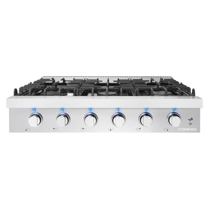 Cosmo 36" Slide-In Counter Gas Cooktop with 6 Sealed Italian Burners (COS-GRT366)