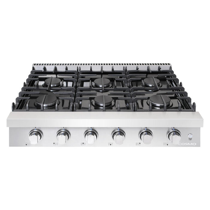 Cosmo 36" Slide-In Counter Gas Cooktop with 6 Sealed Italian Burners (COS-GRT366)