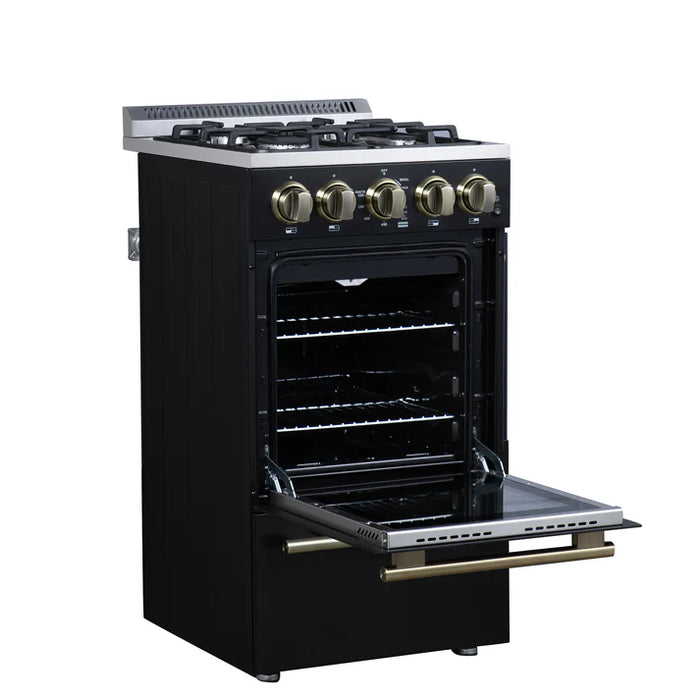 Forno Lamazze 20" 2.05 cu. ft. Freestanding Gas Range with 4 Sealed Burners – Stainless Steel, Black, or White (FFSGS6265-20)