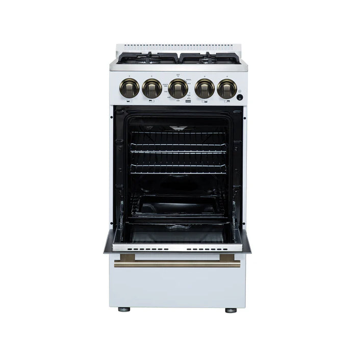 Forno Lamazze 20" 2.05 cu. ft. Freestanding Gas Range with 4 Sealed Burners – Stainless Steel, Black, or White (FFSGS6265-20)