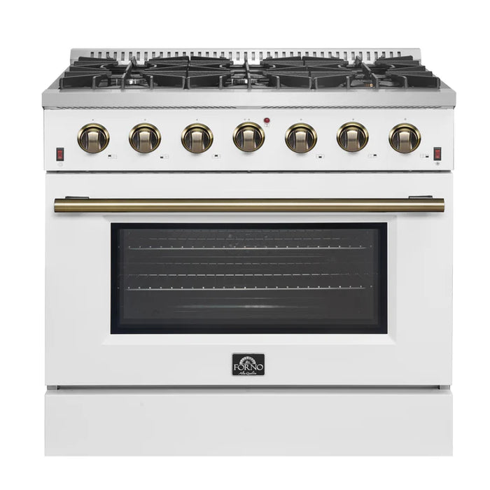 Forno Galiano 36" Freestanding Gas Range with 6 Burners - Stainless Steel and Colored Door Options (FFSGS6244-36)