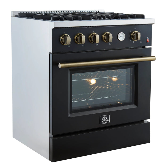 Forno Marco 30" Freestanding Gas Range - Stainless Steel, Black, White (FFSGS6277-30)