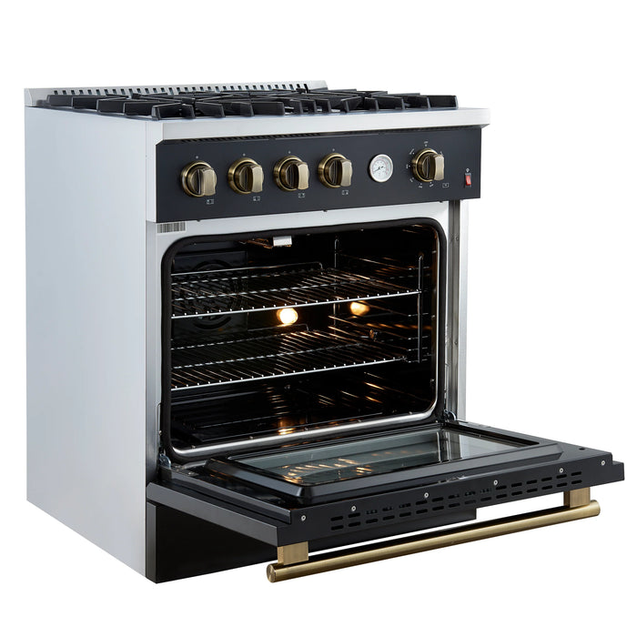 Forno Marco 30" Freestanding Gas Range - Stainless Steel, Black, White (FFSGS6277-30)