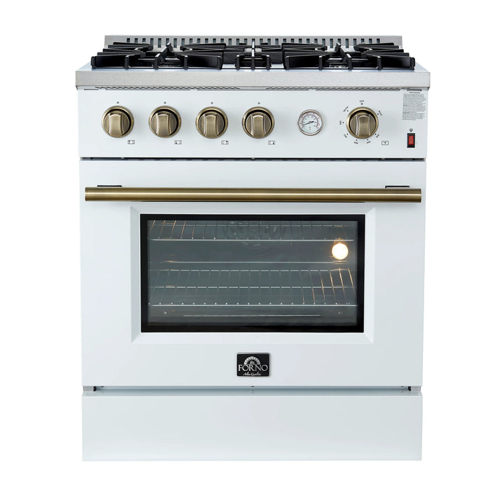 Forno Marco 30" Freestanding Gas Range - Stainless Steel, Black, White (FFSGS6277-30)