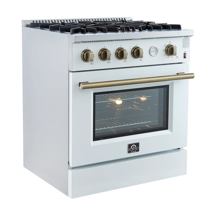 Forno Marco 30" Freestanding Gas Range - Stainless Steel, Black, White (FFSGS6277-30)
