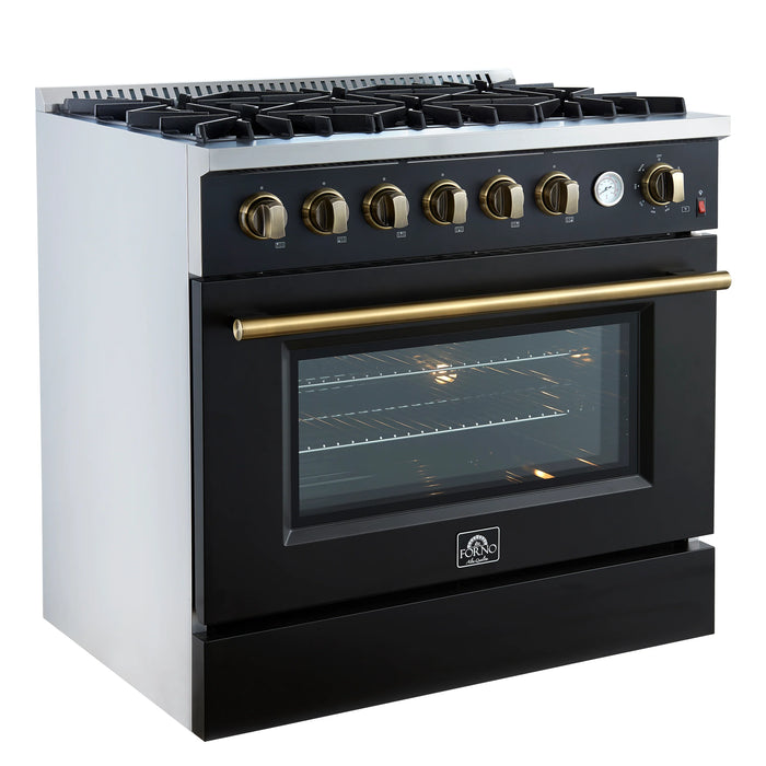 Forno Marco 36" Freestanding Gas Range - Stainless Steel, Black, White (FFSGS6277-36)