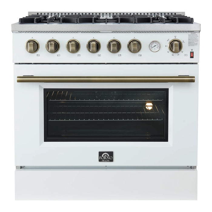Forno Marco 36" Freestanding Gas Range - Stainless Steel, Black, White (FFSGS6277-36)