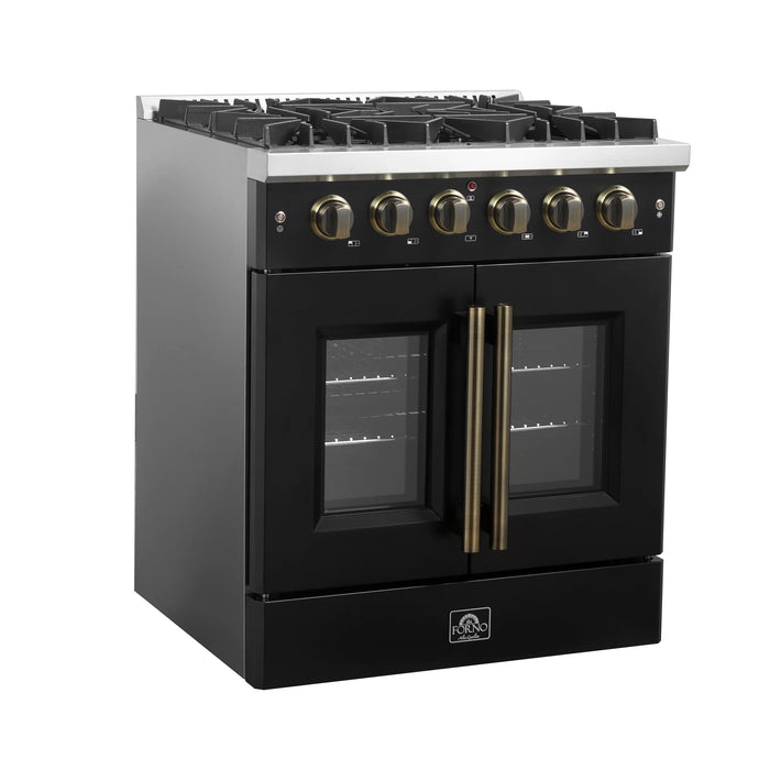 Forno Galiano 30" Freestanding French Door Gas Range - Stainless Steel, Black, White (FFSGS6444-30)