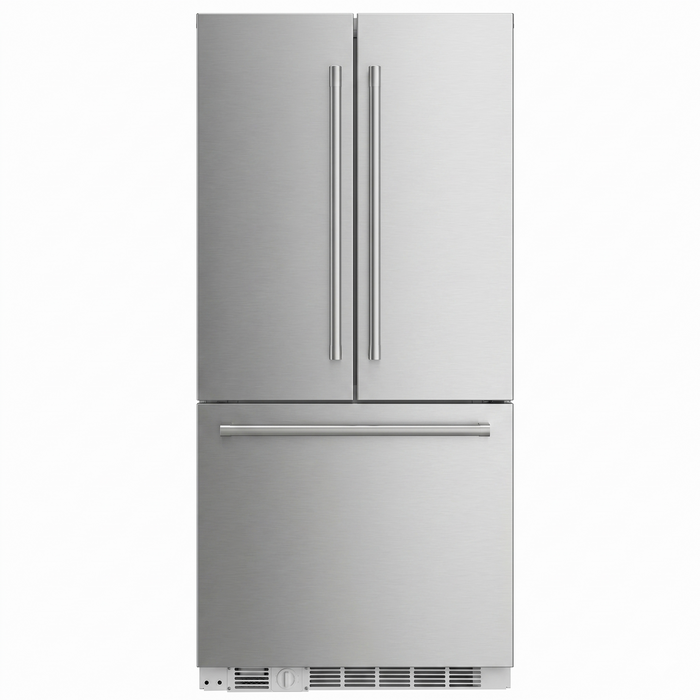 Forno Rivestito 36" 15.5 cu. ft. Built-In French Door Refrigerator with Automatic Ice Maker and Stainless Steel Panels (FFRBI1811-36FR)