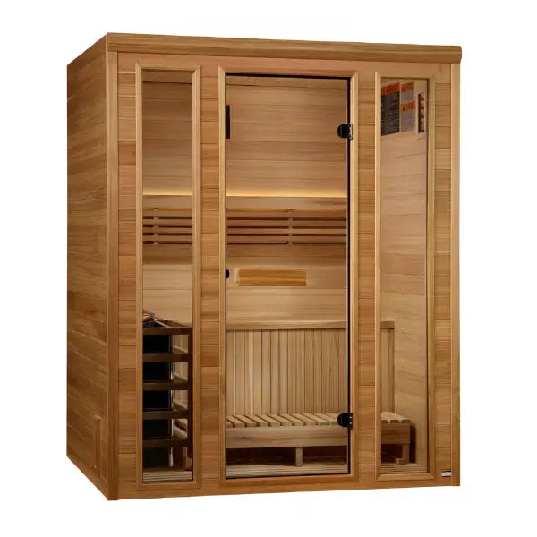 Golden Designs 2025 Model - "Andermatt Edition" 3-Person Traditional Steam Indoor Sauna (GDI-7030-01)