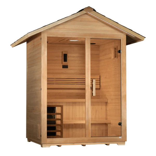 Golden Designs "Arlberg" 3-Person Traditional Outdoor Sauna - Canadian Hemlock (GDI‐8103‐01)