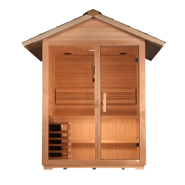 Golden Designs "Arlberg" 3-Person Traditional Outdoor Sauna - Canadian Hemlock (GDI‐8103‐01)