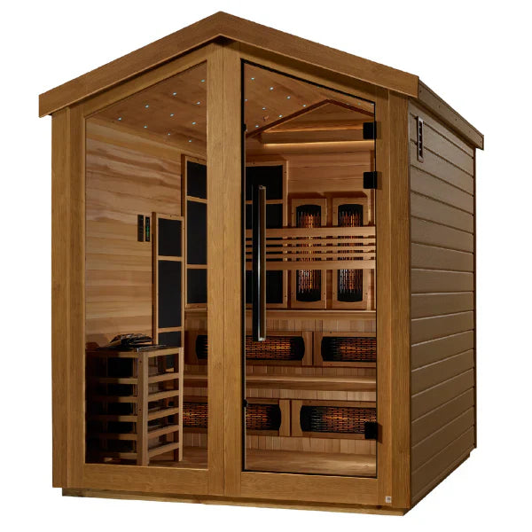 Golden Designs "Kaskinen" 6-Person Hybrid Full Spectrum and Traditional Outdoor Hybrid Sauna (GDI-8526-01)