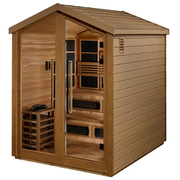 Golden Designs "Kaskinen" 6-Person Hybrid Full Spectrum and Traditional Outdoor Hybrid Sauna (GDI-8526-01)