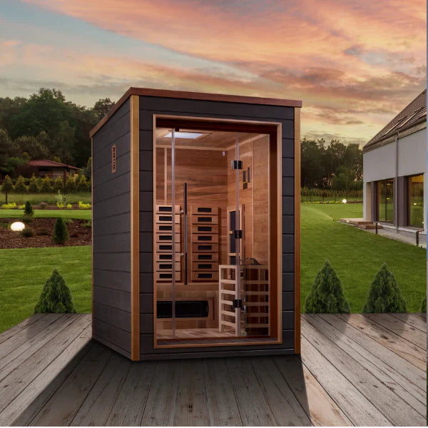 Golden Designs "Nora" 2-Person Outdoor-Indoor PureTech™ Hybrid Full Spectrum Sauna (GDI-8222-01)