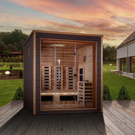 Golden Designs "Visby" 3-Person Outdoor-Indoor PureTech™ Hybrid Full Spectrum Sauna (GDI-8223-01)