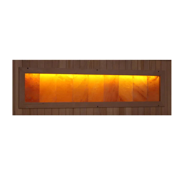 Golden Designs 6-Person Full Spectrum PureTech™ Near Zero EMF FAR Infrared Sauna with Himalayan Salt Bar