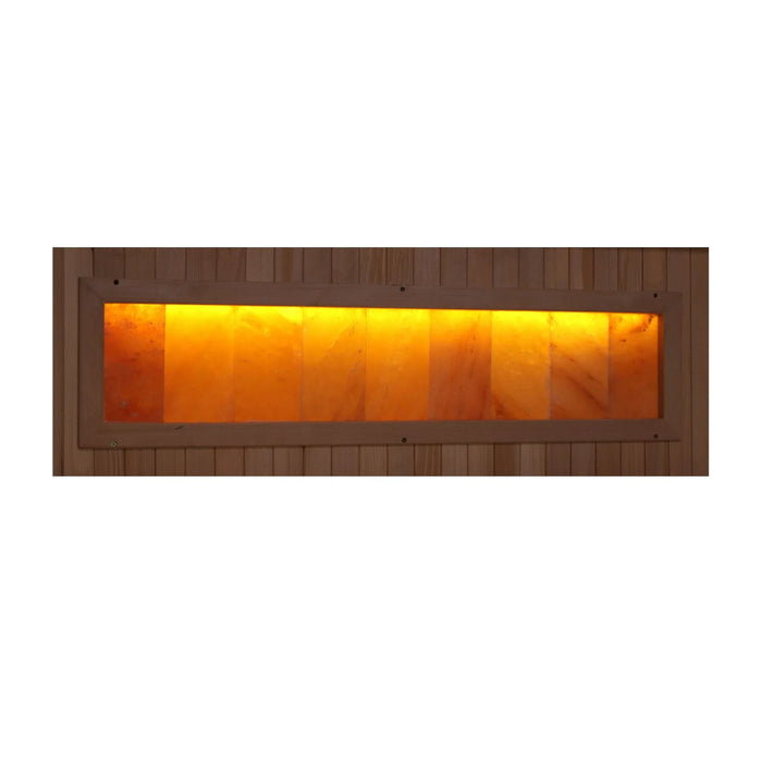 Golden Designs 3-Person Corner Full Spectrum PureTech™ Near Zero EMF FAR Infrared Sauna w/ Himalayan Salt Bar