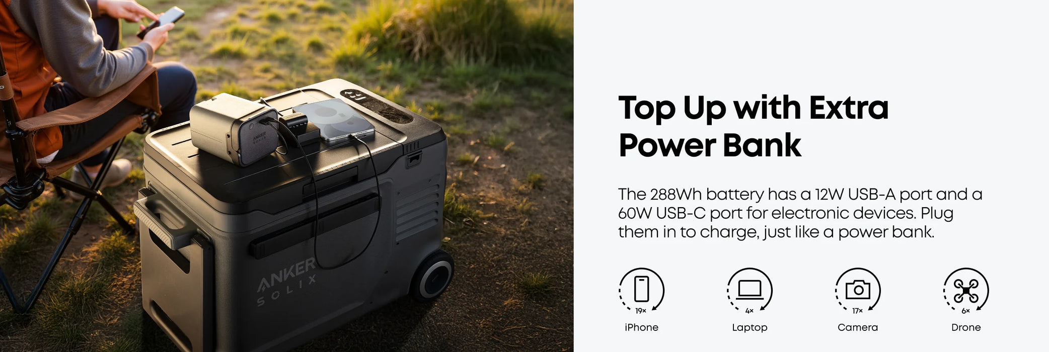 Anker Solix EverFrost 2 Electric Cooler - 40L or 58L with 288Wh Battery