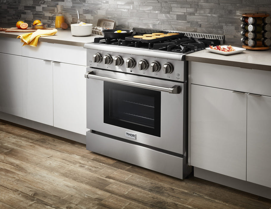 Thor Kitchen 36 Inch Dual Fuel Gas Range - HRD3606U / HRD3606ULP
