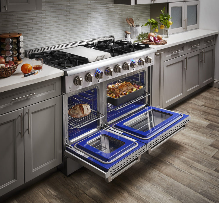 Thor Kitchen 48 Inch Professional Dual Fuel Range in Stainless Steel FRB, HRD4803U / HRD4803ULP