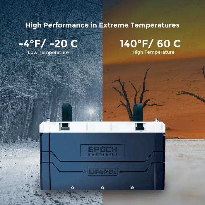 Epoch Batteries 12V 460Ah V2 Elite Series - Heated, Bluetooth & Victron Comms LiFePO4 Battery