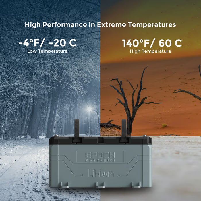 Epoch Batteries 36V 100Ah LiFePO4 Battery - Bluetooth, Heating, & Waterproof