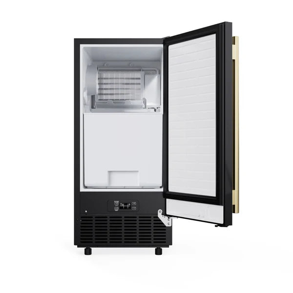 Forno Cristallo 15-Inch Freestanding/Undercounter Cube Ice Maker 79.4 lbs/Day - Stainless Steel, Black and White (FIMBI7313-15S)