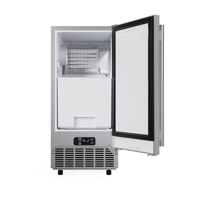 Forno Cristallo 15-Inch Freestanding/Undercounter Cube Ice Maker 79.4 lbs/Day Stainless Steel (FIMBI7313-15S)