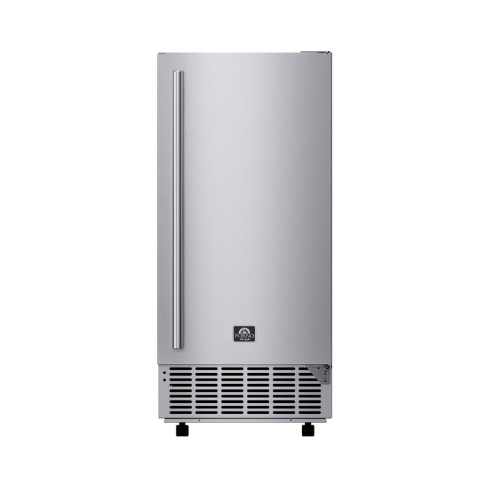 Forno Cristallo 15-Inch Freestanding/Undercounter Cube Ice Maker 79.4 lbs/Day Stainless Steel (FIMBI7313-15S)