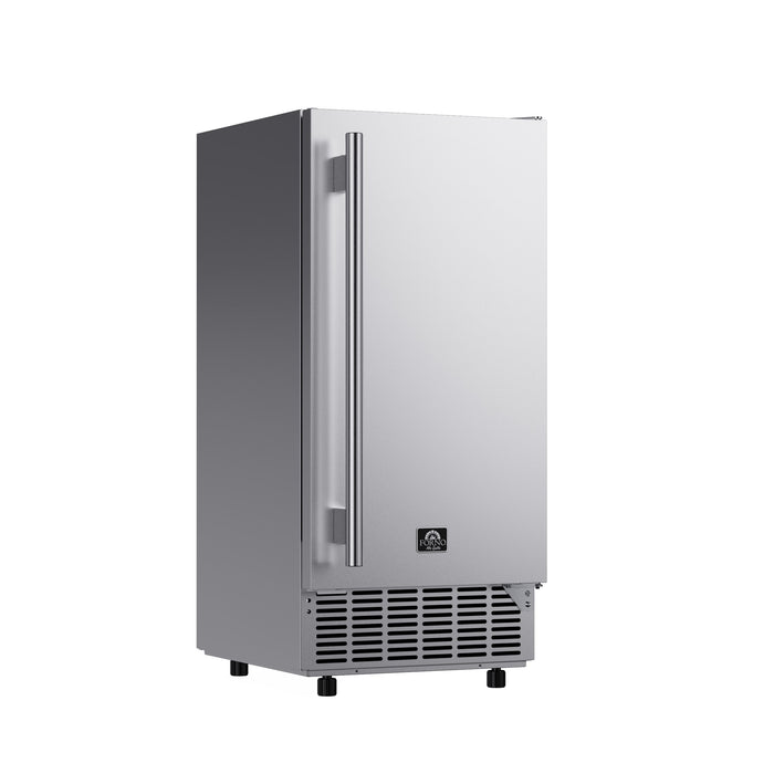 Forno Cristallo 15-Inch Freestanding/Undercounter Cube Ice Maker 79.4 lbs/Day Stainless Steel (FIMBI7313-15S)