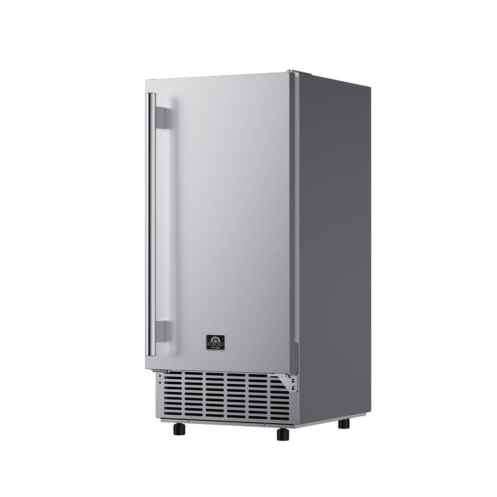 Forno Cristallo 15-Inch Freestanding/Undercounter Cube Ice Maker 79.4 lbs/Day Stainless Steel (FIMBI7313-15S)