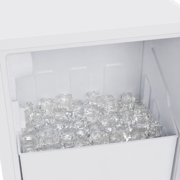 Forno Cristallo 15-Inch Freestanding/Undercounter Cube Ice Maker 79.4 lbs/Day White with Antique Brass Accent (FIMBI7313-15WHT)