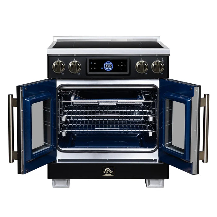 Forno Maximus 30-Inch 4.32 cu. ft. French Door Induction Range, True Convection, Air Sous Vide, Air Fry Basket - Stainless Steel Black or White (FFSIN0932-30)