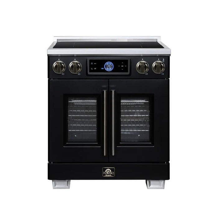 Forno Maximus 30-Inch 4.32 cu. ft. French Door Induction Range, True Convection, Air Sous Vide, Air Fry Basket - Stainless Steel Black or White (FFSIN0932-30)