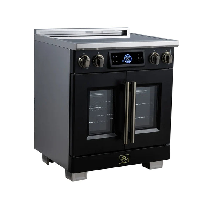 Forno Maximus 30-Inch 4.32 cu. ft. French Door Induction Range, True Convection, Air Sous Vide, Air Fry Basket - Stainless Steel Black or White (FFSIN0932-30)