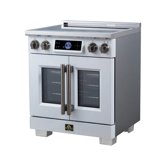 Forno Maximus 30-Inch 4.32 cu. ft. French Door Induction Range, True Convection, Air Sous Vide, Air Fry Basket - Stainless Steel Black or White (FFSIN0932-30)