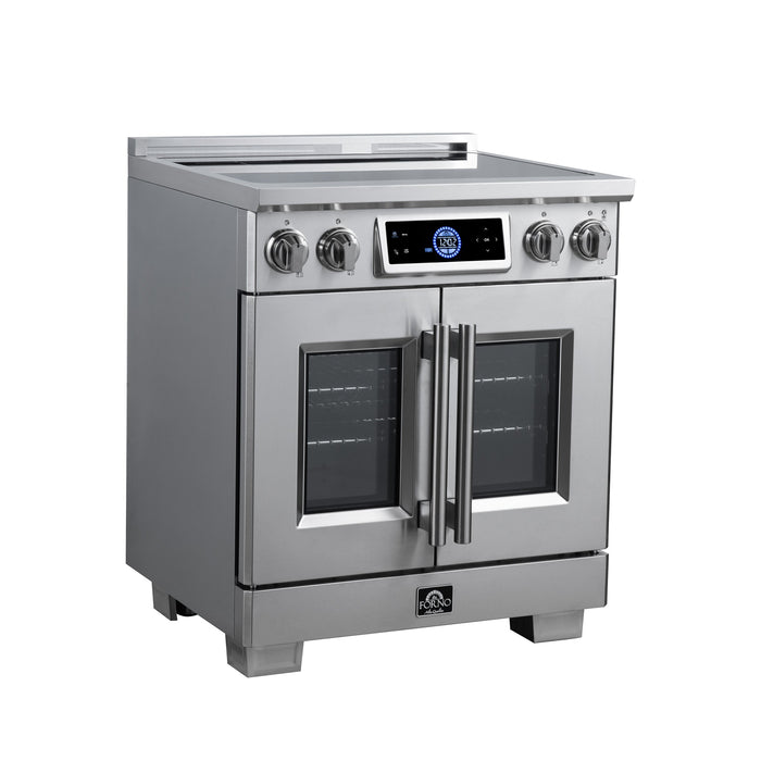 Forno Maximus 30-Inch 4.32 cu. ft. French Door Induction Range, True Convection, Air Sous Vide, Air Fry Basket - Stainless Steel Black or White (FFSIN0932-30)