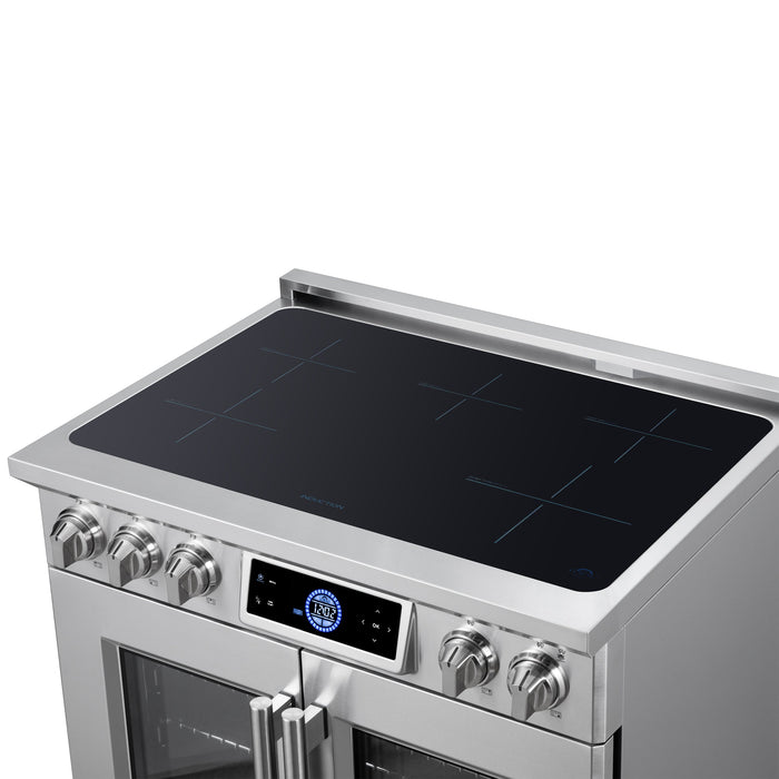 Forno Maximus 36-Inch 5.36 cu. ft. French Door Induction Range, True Convection, Air Sous Vide, Air Fry Basket - Stainless Steel, Black or White (FFSIN0932-36)